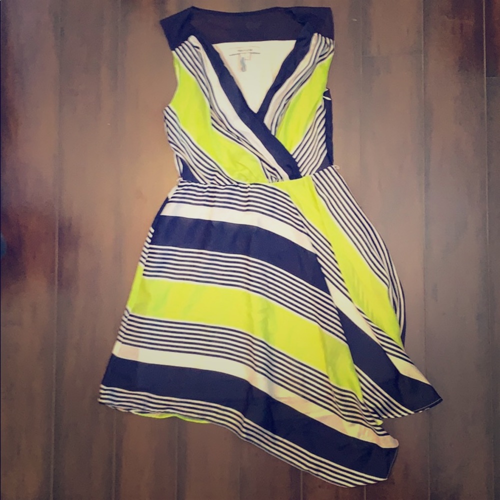 Max and Cleo striped asymmetrical sleeveless dress